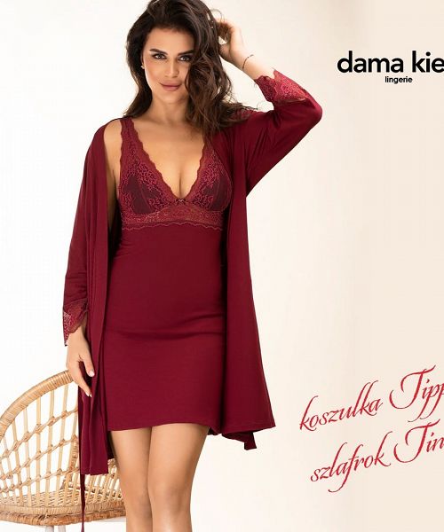 DAMA KIER SZLAFROK TINA BORDO L/XL